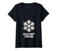 Femme Le Froid ne m’arrête Pas T-Shirt avec Col en V