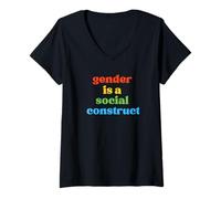 Femme Le Genre Est Une Construction Sociale T-Shirt avec Col en V