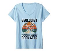 Femme Le géologue The Other Kind of Rock Star Retro Earth Science T-Shirt avec Col en V