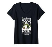 Femme Le Jardinage n'est Pas Un Hobby : Zombie Apocalypse Survival Training T-Shirt avec Col en V