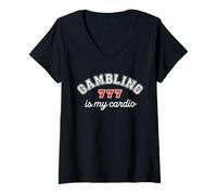 Femme Le jeu est mon joueur de machine à sous cardio casino T-Shirt avec Col en V