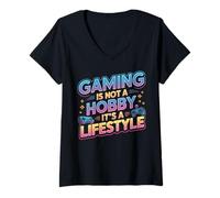Femme Le Jeu n'est Pas Un Passe-Temps, C'est Un Joueur de Style de T-Shirt avec Col en V