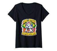 Femme Le Jiu-Jitsu, C'est Mon Super-Pouvoir : La Licorne du T-Shirt avec Col en V