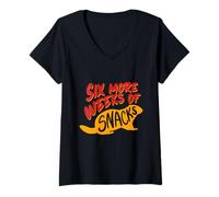 Femme Le Jour De La Marmotte Six More Weeks of Snacks T-Shirt avec Col en V