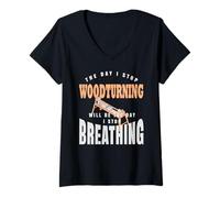 Femme Le Jour Où J’Arrête Le Tournage Est Mon Dernier Jour T-Shirt avec Col en V