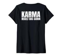 Femme Le Karma de Backprint régule déjà la spiritualité T-Shirt avec Col en V