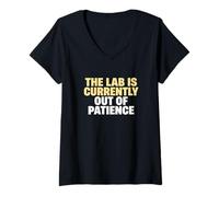 Femme Le Laboratoire est à Bout de Patience | Technologie du Laboratoire de Recherche Scientifique T-Shirt avec Col en V