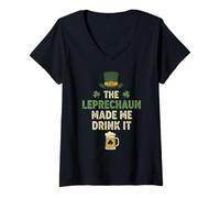 Femme Le Leprechaun m'a Fait Boire Cette bière pour la Saint-Patrick T-Shirt avec Col en V