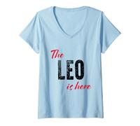 Femme Le Lion est là - Astrologie drôle T-Shirt avec Col en V