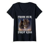 Femme Le Loup, de Notre Premier Baiser à Notre dernier Souffle T-Shirt avec Col en V