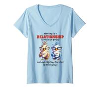 Femme Le Mariage est Une Relation dans laquelle Une Personne a Toujours Raison T-Shirt avec Col en V