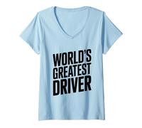 Femme Le Meilleur conducteur du Monde pour Les Amateurs de Voitures et Les Papas T-Shirt avec Col en V