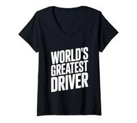 Femme Le Meilleur conducteur du Monde pour Les Amateurs de Voitures et Les Papas T-Shirt avec Col en V