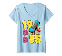 Femme Le Meilleur de 1985, des Vibrations rétro des années 80 suscitées dans la Vieille école des années 80 T-Shirt avec Col en V