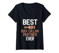 Femme Le Meilleur Partenaire d'appel de Tous Les Temps : Duck Call Lover T-Shirt avec Col en V