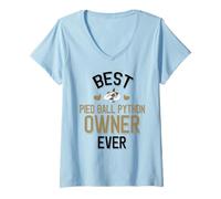 Femme Le Meilleur propriétaire de Pied Ball Python de Tous Les Temps : Le Mignon Serpent Piebald T-Shirt avec Col en V
