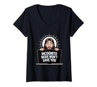 Femme Le mode Incognito ne vous sauvera pas drôle Jésus Christian Merch T-Shirt avec Col en V