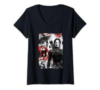 Femme Le Monde des Hunger Games Katniss Everdeen T-Shirt avec Col en V