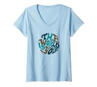 Femme Le Monde est Votre T-Shirt avec Col en V