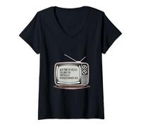 Femme Le Mouvement pour la vérité Prend la Parole, contrôle des médias, activisme, rétro T-Shirt avec Col en V