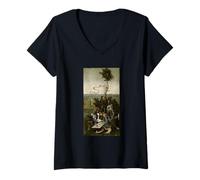 Femme Le Navire des imbéciles de Hieronymus Bosch (1500) T-Shirt avec Col en V