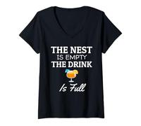Femme Le nid est Vide, la Boisson est Pleine Vide T-Shirt avec Col en V