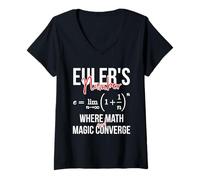 Femme Le Nombre d'Euler où Les mathématiques et la Magie Convergent l'équation Mignonne T-Shirt avec Col en V