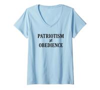 Femme Le patriotisme Signifie Courage et Non obéissance T-Shirt avec Col en V