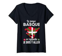 Femme Le Pays Basque M'appelle Cadeau Humour T-Shirt avec Col en V