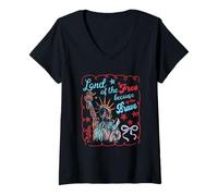 Femme Le pays de la liberté grâce aux braves T-Shirt avec Col en V