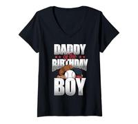 Femme Le père du garçon Dont l'anniversaire Correspond à l'anniversaire du Baseball T-Shirt avec Col en V