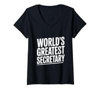 Femme Le Plus Grand secrétaire du Monde T-Shirt avec Col en V