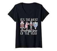 Femme Le Plus Merveilleux Moment de l'année : Ballet Casse-Noisette de Noël T-Shirt avec Col en V