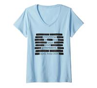 Femme Le Poisson d'avril Tout est Bien Faites Confiance à Votre Gouvernement T-Shirt avec Col en V