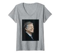 Femme Le président américain Jimmy Carter Governor par Michael Grecco T-Shirt avec Col en V