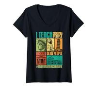 Femme Le Professeur d'histoire enseigne aux Jeunes la Vie des T-Shirt avec Col en V
