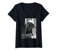 Femme Le Rappeur américain Nas Illmatic par Andy Willsher T-Shirt avec Col en V