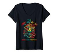 Femme Le regard féminin Petrify The Patriarchy Medusa T-Shirt avec Col en V