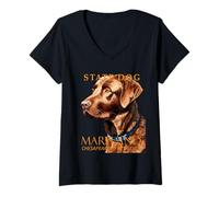 Femme Le Retriever, Chien du Territoire du Maryland T-Shirt avec Col en V