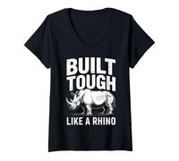 Femme Le rhinocéros est Robuste comme Un Animal rhinocéros T-Shirt avec Col en V
