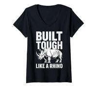 Femme Le rhinocéros est Robuste comme Un Animal rhinocéros T-Shirt avec Col en V