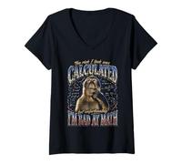 Femme Le Risque Que J'Ai Pris a été calculé, mais Je suis nul en Maths. C'est drôle T-Shirt avec Col en V