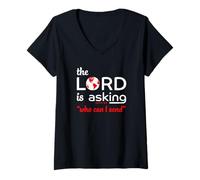 Femme Le Seigneur me Demande à Qui Puis-Je Envoyer Ésaïe 6:8 T-Shirt avec Col en V