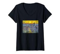 Femme Le semeur au Soleil couchant de Vincent Van Gogh (1888) T-Shirt avec Col en V