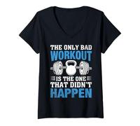 Femme Le Seul Mauvais entraînement est celui Qui ne s'est Pas Produit T-Shirt avec Col en V