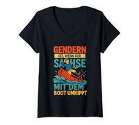 Femme Le Sexe, C'est Quand Le Saxon se renverse par Chemise de T-Shirt avec Col en V