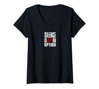 Femme Le silence n'est pas une option | Annuler Woke Cancel Culture T-Shirt avec Col en V