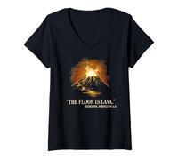 Femme Le Sol est en Lave, Tout Le Monde, Pompéi, 79 après J.-C., Volcan Historique T-Shirt avec Col en V