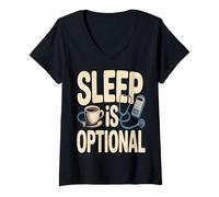 Femme Le Sommeil est facultatif infirmière médecin Quart de Nuit T-Shirt avec Col en V