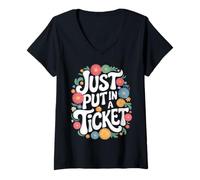 Femme Le Support Technique Vient de Mettre Un Ticket T-Shirt avec Col en V